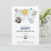 Verjaardag in de ruimte Galaxy Sun Moon Stars Plan Kaart (Staand voorkant)