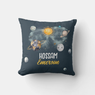 Verjaardag in de ruimte Galaxy Sun Moon Stars Plan Kussen