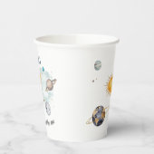 Verjaardag in de ruimte Galaxy Sun Moon Stars Plan Papieren Bekers (Links)