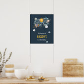 Verjaardag in de ruimte Galaxy Sun Moon Stars Plan Poster (Keuken)