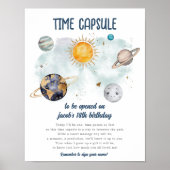 Verjaardag in de ruimte Galaxy Sun Moon Stars Plan Poster (Voorkant)