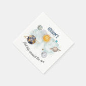 Verjaardag in de ruimte Galaxy Sun Moon Stars Plan Servet (Hoek)