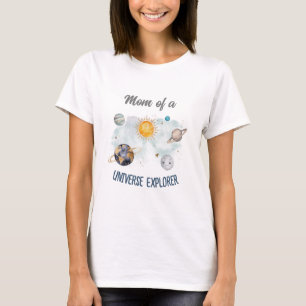 Verjaardag in de ruimte Galaxy Sun Moon Stars Plan T-shirt