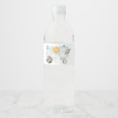 Verjaardag in de ruimte Galaxy Sun Moon Stars Plan Waterfles Etiket (Voorkant)