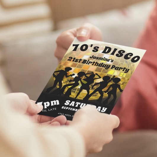 Verjaardag in de sfeer van Disco uit de jaren 70 | Kaart