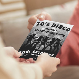 Verjaardag in de stijl van 70's Disco Zilveren G Kaart