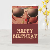 Verjaardag in de stijl van de jaren tachtig retro  kaart (Gele Bloem)