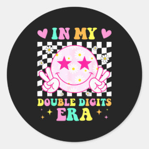 Verjaardag in dubbele cijfers tijdperk gelukkig ge ronde sticker