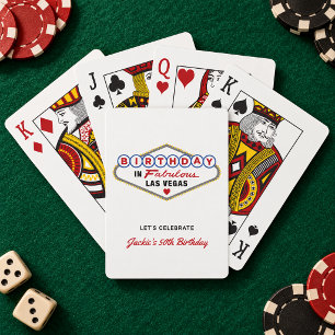 Verjaardag in het fabuleuze Las Vegas Wit Pokerkaarten