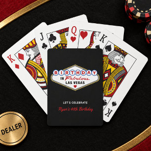 Verjaardag in het fabuleuze Las Vegas Zwart Pokerkaarten