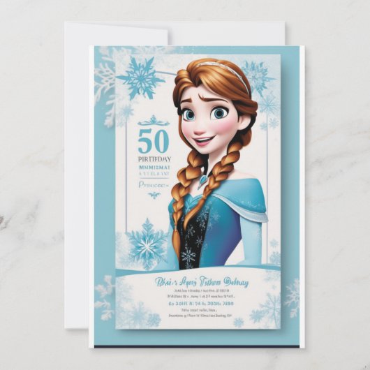 Verjaardag in het thema Frozen Kaart (Voorkant)