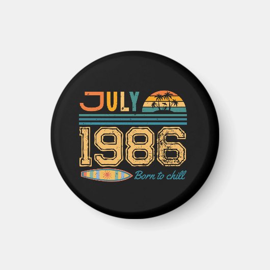 Verjaardag in juli aangepast jaar magneet (Voorkant)