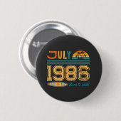 Verjaardag in juli aangepast jaar ronde button 5,7 cm (Voorkant /achterkant)