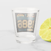 Verjaardag in juli aangepast jaar shot glas (Achterkant)