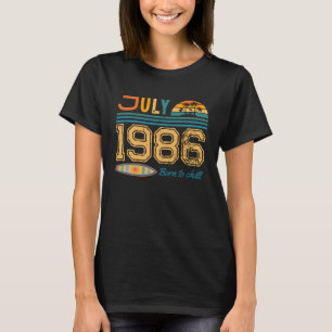 Verjaardag in juli aangepast jaar t-shirt