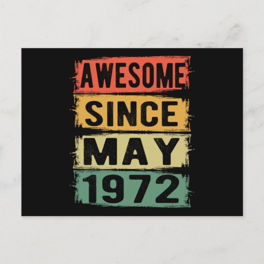 Verjaardag in mei Geboren in 1972 Briefkaart (Voorkant)