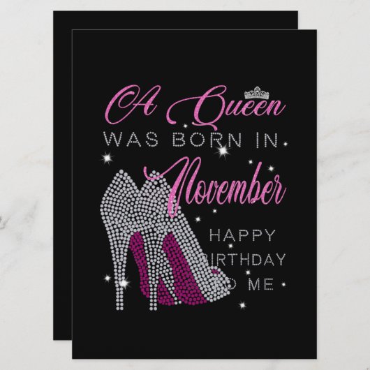 Verjaardag | In november werd een koningin geboren Aankondiging (Voorkant / Achterkant)