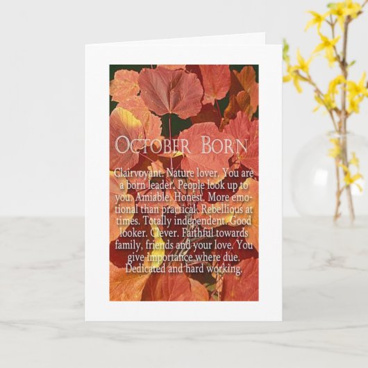 ***VERJAARDAG IN OKTOBER*** SPECIAAL KAART ALLEEN  (Gele Bloem)