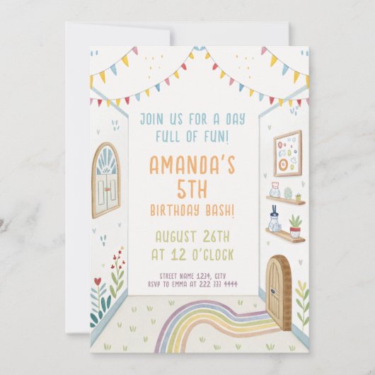 Verjaardag in Play Zone Maze Kaart (Voorkant)