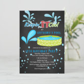 Verjaardag in 't Koel Pool Party Kaart (Staand voorkant)