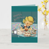 Verjaardag in vintage stijl kaart (Gele Bloem)