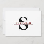 Verjaardag Initiaal Naam Jaar Humor Rood  Kaart (Achterkant)