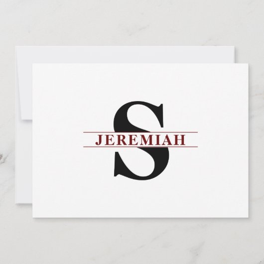 Verjaardag Initiaal Naam Jaar Humor Rood  Kaart (Achterkant)