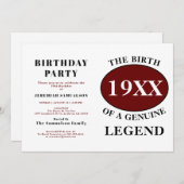 Verjaardag Initiaal Naam Jaar Humor Rood  Kaart (Voorkant / Achterkant)