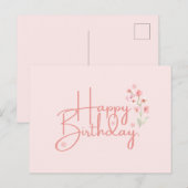 Verjaardag Inkt Bloem Ansichtkaart Briefkaart (Voorkant / Achterkant)