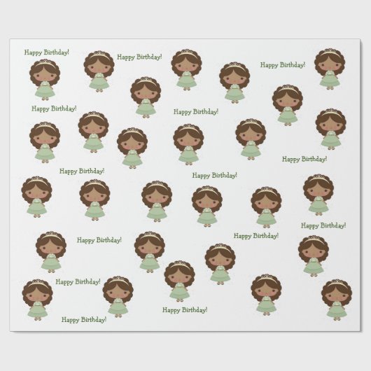 Verjaardag inpakpapier voor meisjes (Vlak)