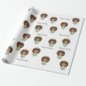 Verjaardag inpakpapier voor meisjes (Uitgerold)