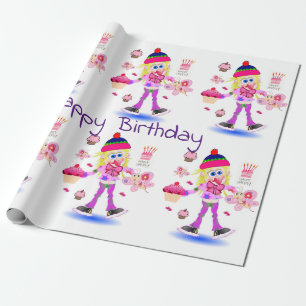 Verjaardag Inpakpapier Wacky Girl