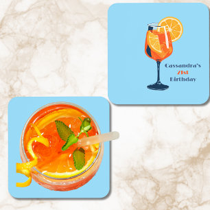 Verjaardag Italiaanse Cocktail Vintage Retro Op Ma Bier Onderzetter