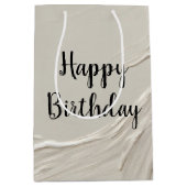 Verjaardag Ivoor Abstract gestructureerd ontwerp Medium Cadeauzakje (Voorkant)