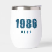 Verjaardag Jaar, aangepaste blauwe trendy typograf (Links)