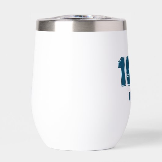 Verjaardag Jaar, aangepaste blauwe trendy typograf (Voorkant)