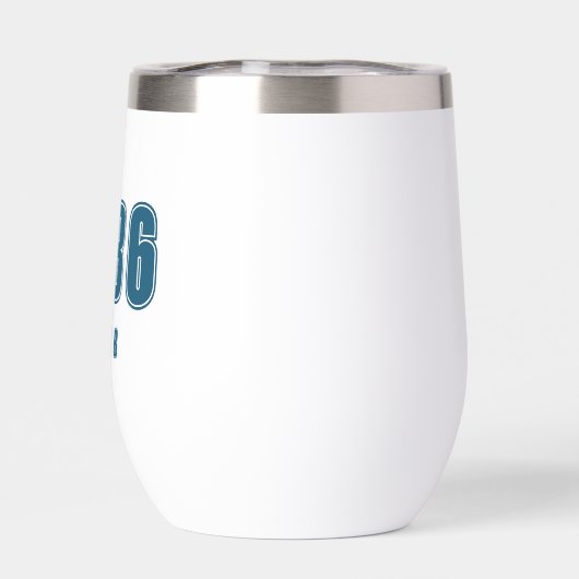 Verjaardag Jaar, aangepaste blauwe trendy typograf (Achterkant)