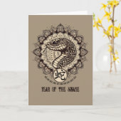 Verjaardag Jaar van de Slang Kaart (Gele Bloem)