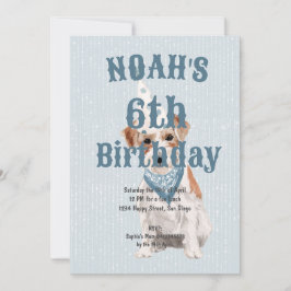 Verjaardag Jack Russell Hond Leeftijd Blauw Verjaa Kaart