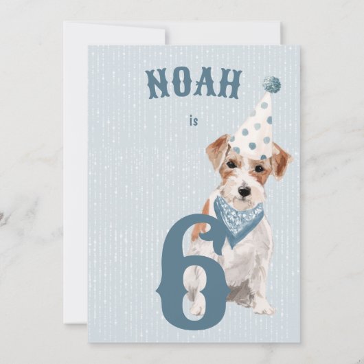 Verjaardag Jack Russell Hond Leeftijd Blauw Verjaa Kaart (Achterkant)