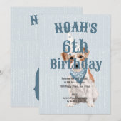 Verjaardag Jack Russell Hond Leeftijd Blauw Verjaa Kaart (Voorkant / Achterkant)