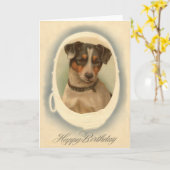 Verjaardag Jack Russell Terrier Kaart (Gele Bloem)