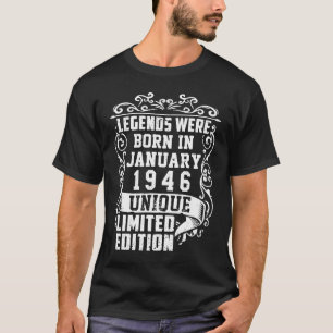 Verjaardag Januari 1946 Jaar Gebruikte Legends T-shirt