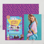 Verjaardag jaren 90 Nineties Vrouwen Feestje 90s F Kaart (Voorkant / Achterkant)