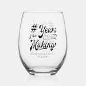 Verjaardag JAREN IN DE MAAK Gepersonaliseerd Wijnglas Zonder Voet (Voorkant)