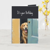 Verjaardag Je kunt rennen, maar geen leuke hond ve Kaart (Gele Bloem)