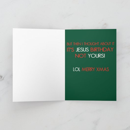 Verjaardag Jezus is niet jouw Kaart (Binnen)