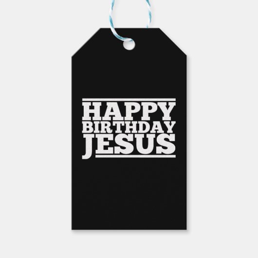 Verjaardag Jezus Kerstmis Cadeaulabel (Voorkant)