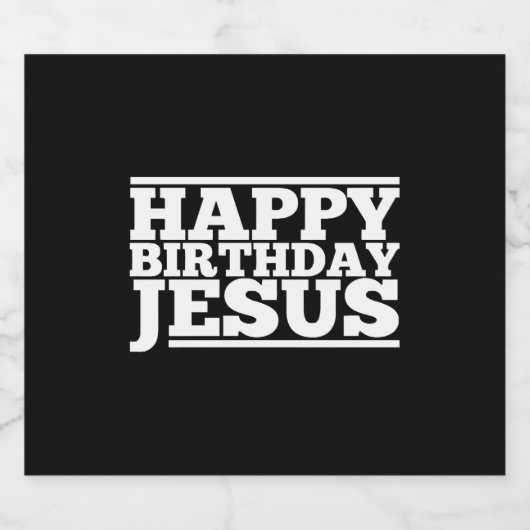 Verjaardag Jezus Kerstmis Sparkling Wijnetiket (Enkel label)