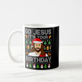 Verjaardag Jezus lelijk kersttrui grappig Koffiemok